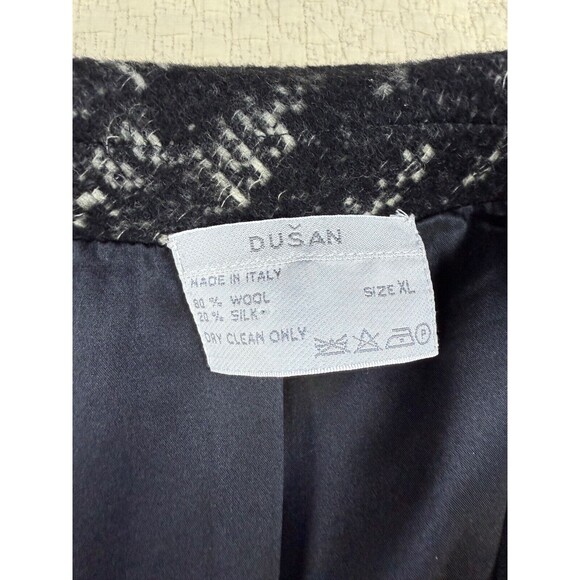 Dusan Wool/ Silk Blend Tweed Coat Size XL Made In Italy *holes - Picture 9 of 16